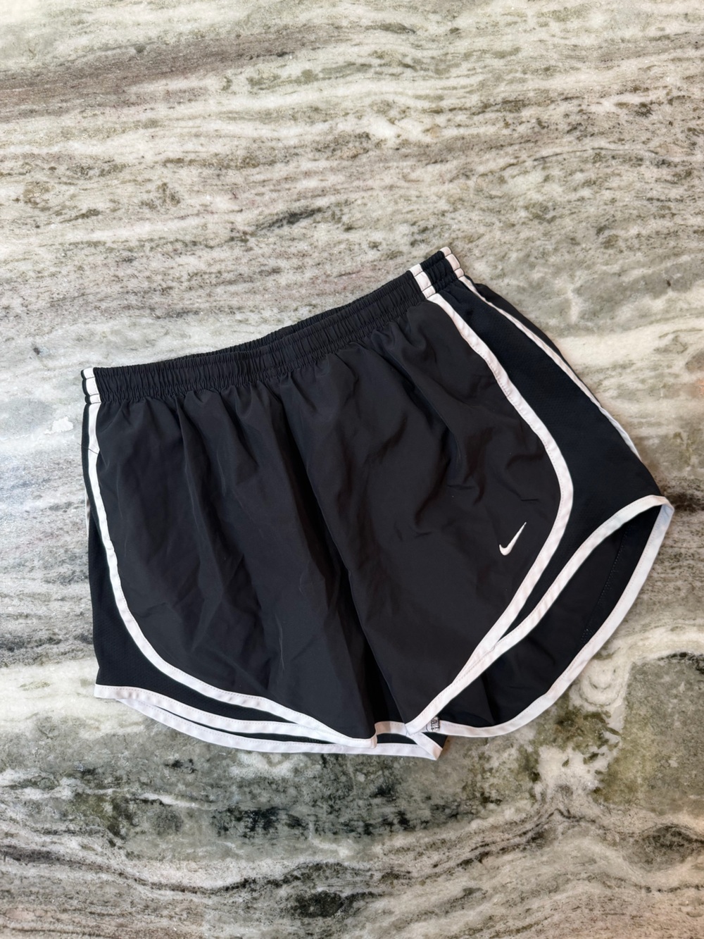 Nike Black Athletic Shorts with White Piping